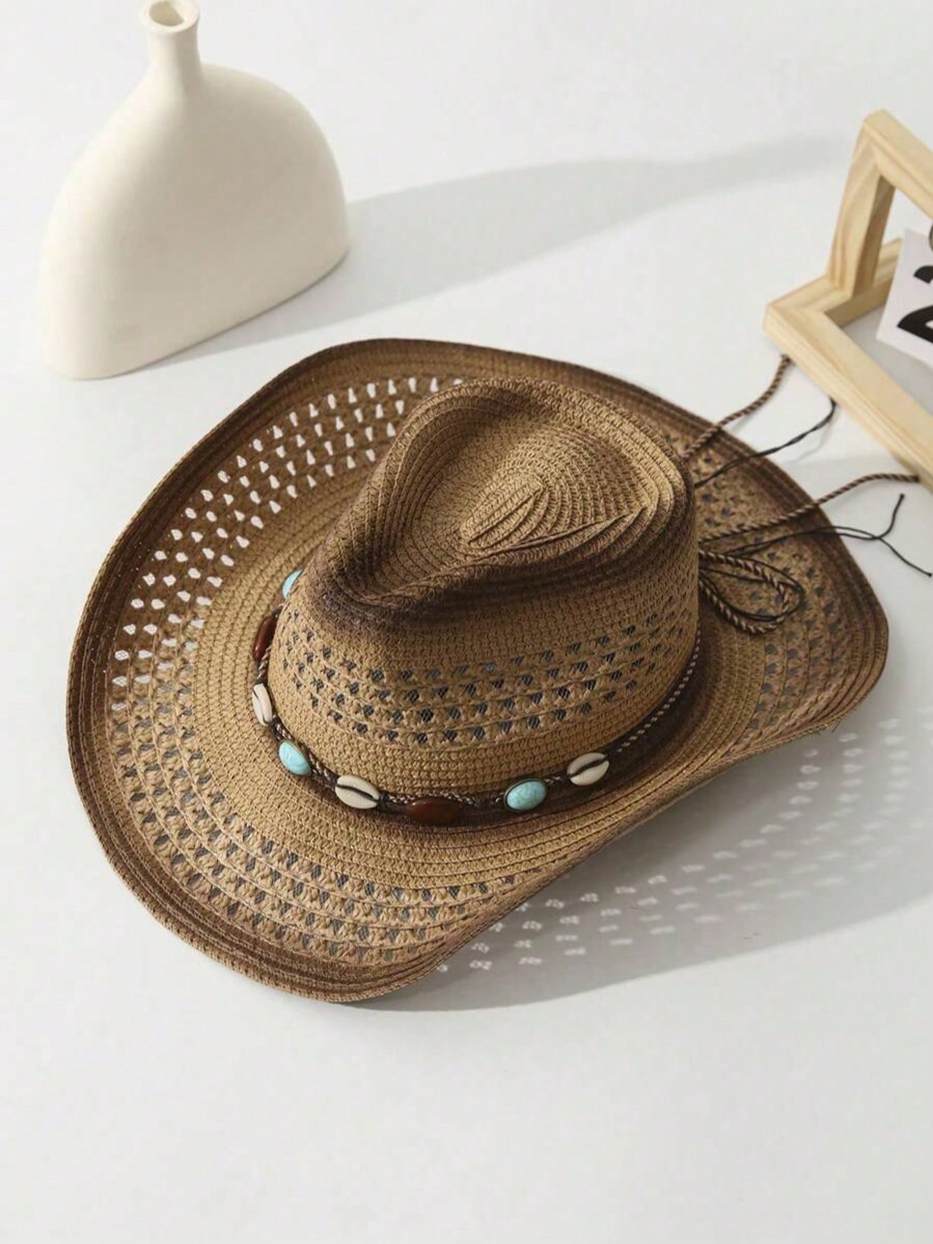قبعة كاوبوي من القش البني المج - مراجعة Cowboy Hat Straw وسعره